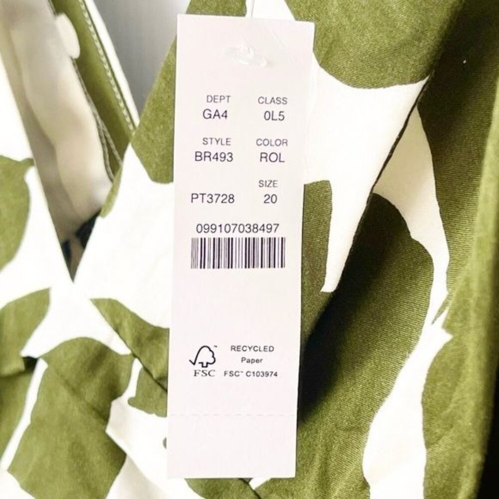 J. Crew Collection plunge-neck tiered dress in leafy floral Size 20 - Picture 4 of 11